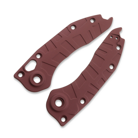 Lex Custom International Microtech Auto Stitch Ti Scales - Cerakote Cranberry Frost handle scales