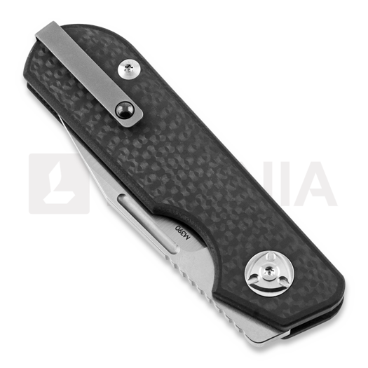 Liong Mah Designs Traveller Clip Point sulankstomas peilis, CF