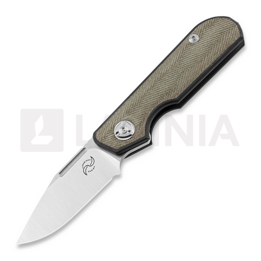 Liong Mah Designs Traveller Clip Point kääntöveitsi, Green Micarta