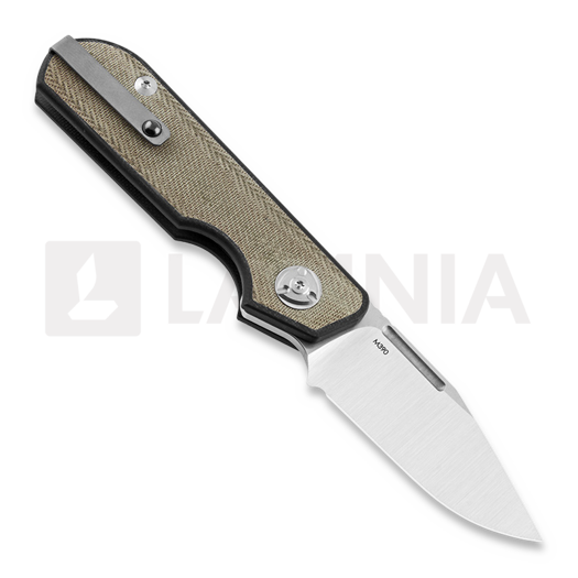 Liong Mah Designs Traveller Clip Point folding knife, Green Micarta