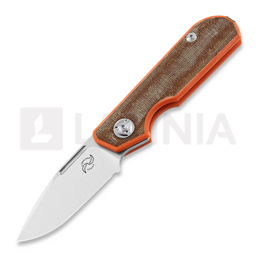 Liong Mah Designs Traveller Spear Point 접이식 나이프, Brown Micarta