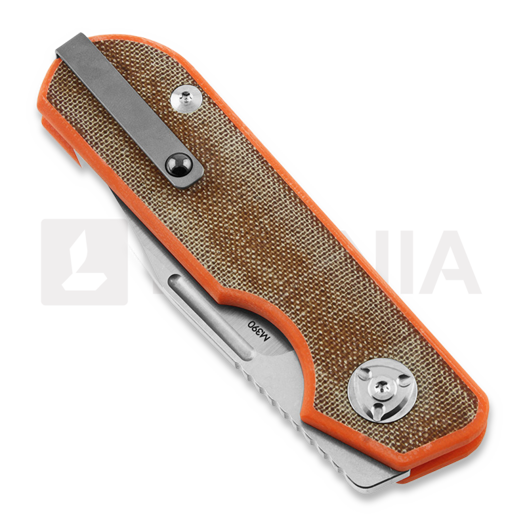 Liong Mah Designs Traveller Spear Point foldekniv, Brown Micarta