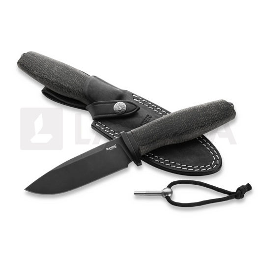 Nůž Lionsteel Acha - Black Burlap - Black blade AHBBLB