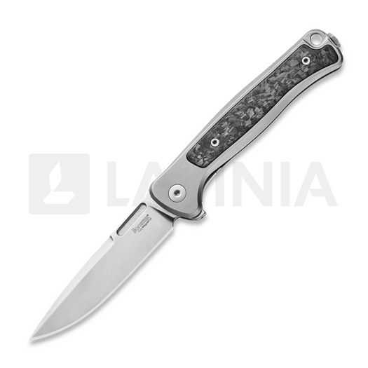 Складний ніж Lionsteel Emmet - MagnaCut - Solid Ti + CF, сірий EM01GY