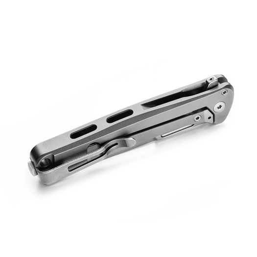 Coltello pieghevole Lionsteel Emmet - MagnaCut - Solid Ti + CF, grigio EM01GY