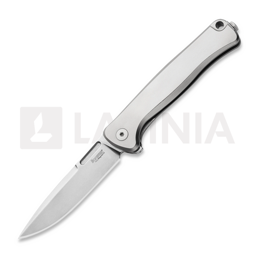 Nóż składany Lionsteel Emmet - MagnaCut - Solid Ti, szara EM01FL