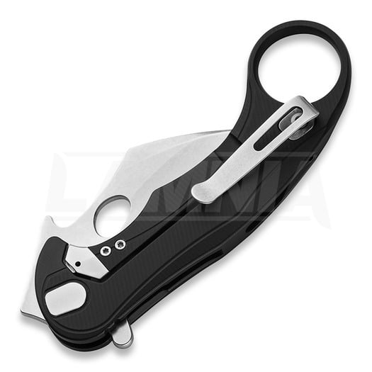 Lionsteel L.E.One MID - Stonewashed foldekniv, sort LE2ABS