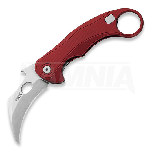 มีดพับ Lionsteel L.E.One MID - Stonewashed, แดง LE2ARS