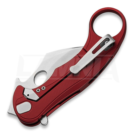 Lionsteel L.E.One MID - Stonewashed folding knife, red LE2ARS
