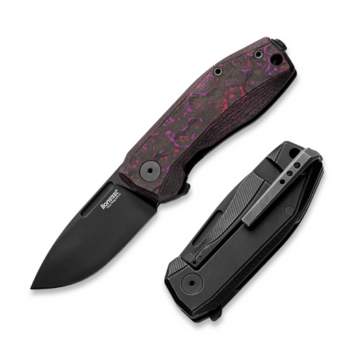 Lionsteel Nano 접이식 나이프, Purple Haze CF NA01PH
