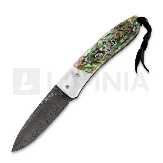 Lionsteel Opera Damascus összecsukható kés, Mother Pearl and Abalone 8800DMOP