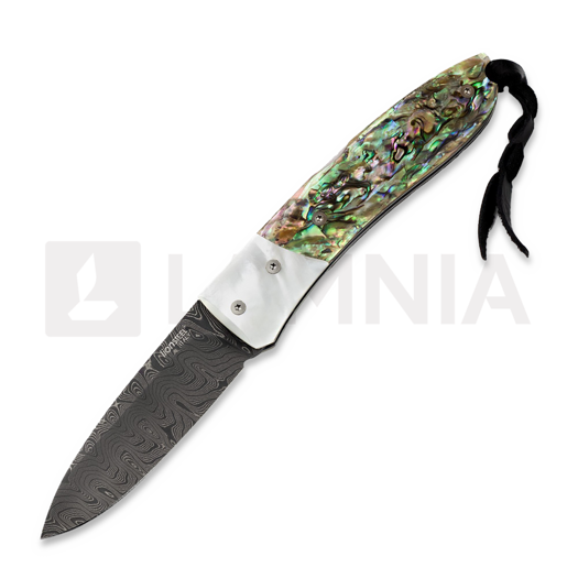 Lionsteel Opera Damascus kääntöveitsi, Mother Pearl and Abalone 8800DMOP