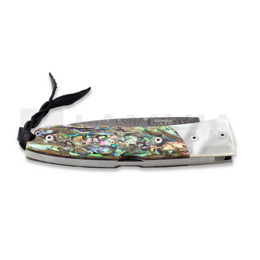Lionsteel Opera Damascus sulankstomas peilis, Mother Pearl and Abalone 8800DMOP