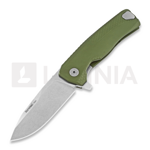 Nóż składany Lionsteel ROK Aluminium, od green, LAMNIA EDITION ROKAGSW