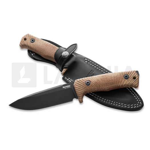 Lionsteel T5 - Blackwash - Micarta Natural veitsi T5BCVN