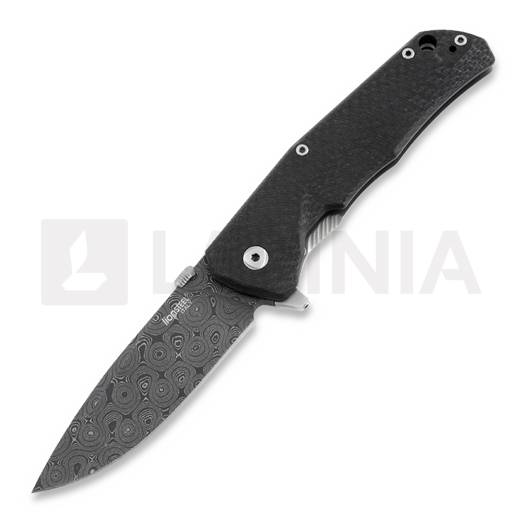 Lionsteel TRE Carbon Fiber Damascus kääntöveitsi