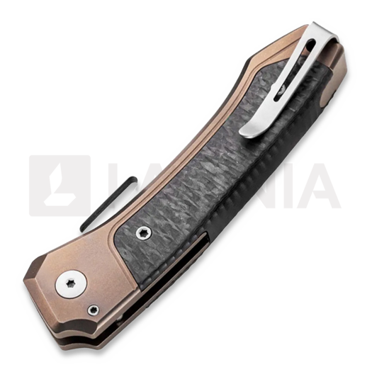 Lionsteel Twain - MagnaCut - Solid Ti Bronzed + Solid CF sulankstomas peilis TWBRCF