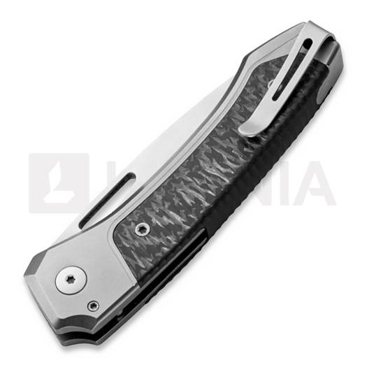 Lionsteel Twain - MagnaCut - Solid Ti + Solid CF sulankstomas peilis TWGYCF