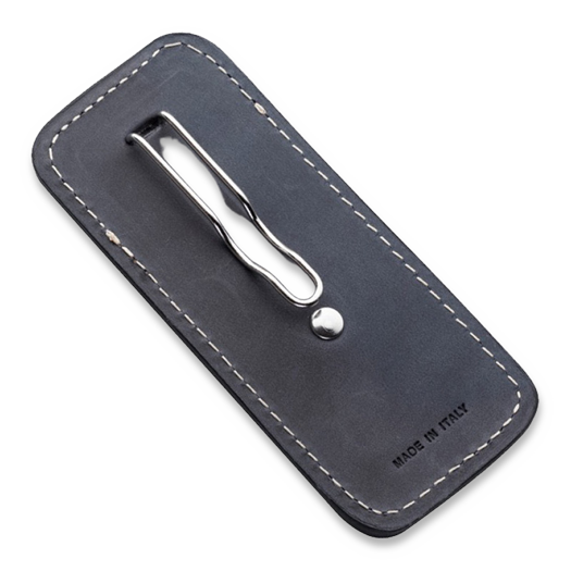 Lionsteel Vertical leather sheath with clip pouch, blue 900FDV3BL