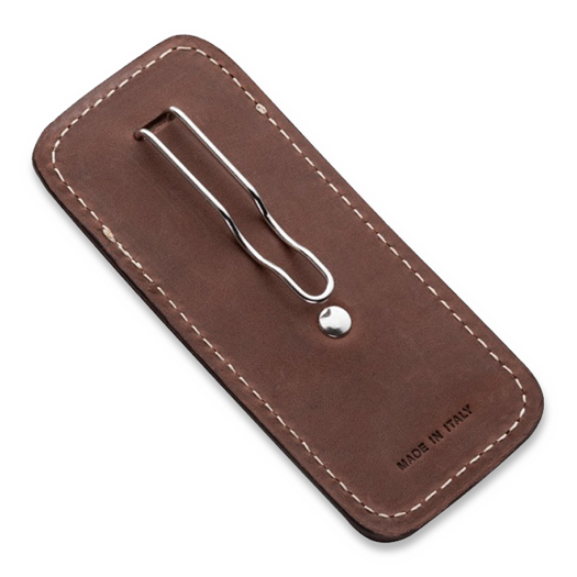 Lionsteel Vertical leather sheath with clip, ruda 900FDV3BR