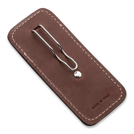 Lionsteel Vertical leather sheath with clip, marrone 900FDV3BR