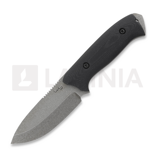 LKW Knives Dwarf - Stonewash - G10 veitsi, musta