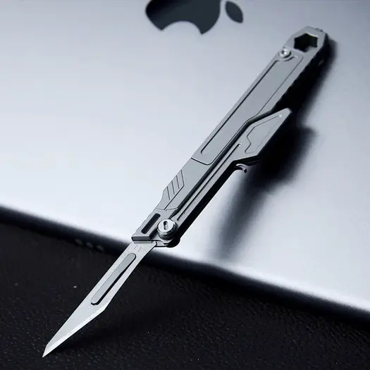 Logical Carry Swiftblade Titanium Scalpel, Beadblasted