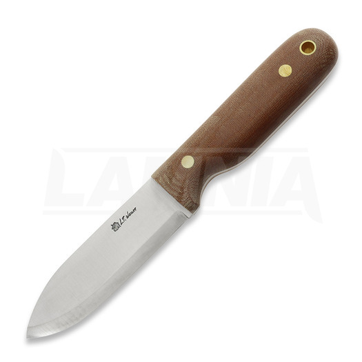LT Wright Bushcrafter O1 kniv, scandi, natural micarta