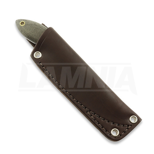 LT Wright Small Northern Hunter AEB-L veitsi, high flat, green micarta