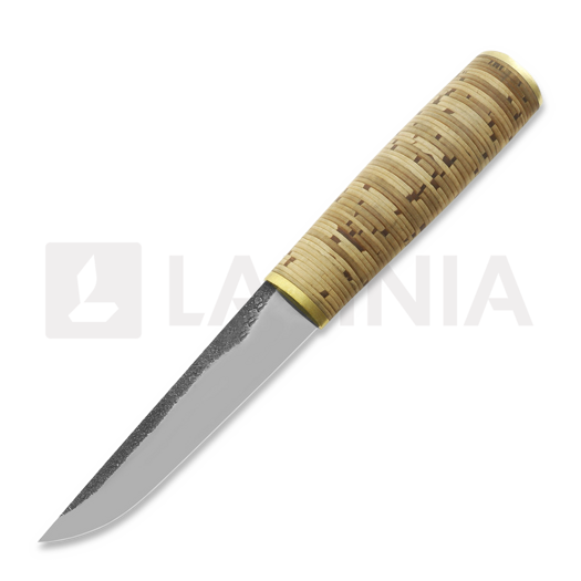 M.M Custom Knives Puukko knife, Curly birch, deer antler