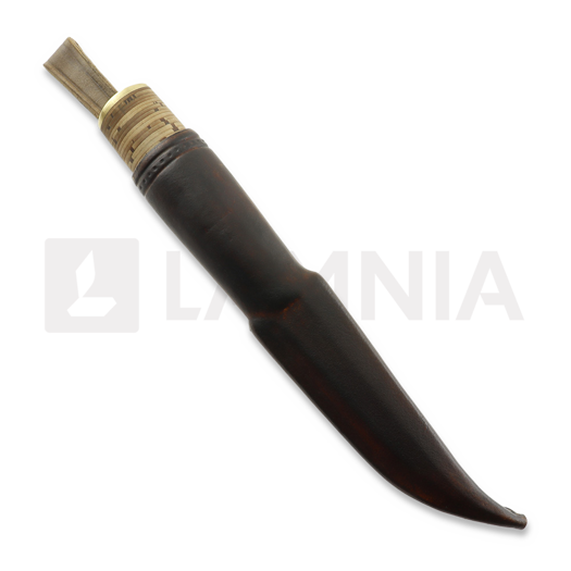 M.M Custom Knives Puukko ナイフ, Curly birch, deer antler