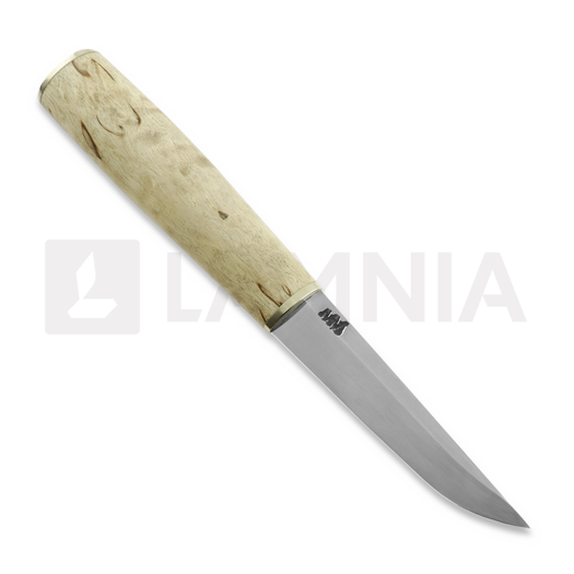 M.M Custom Knives Puukko, Curly birch / nickel silver