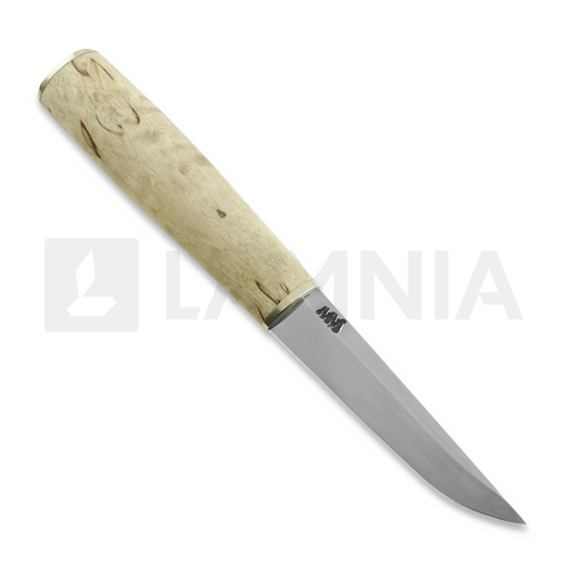 M.M Custom Knives Puukko, Curly birch / nickel silver