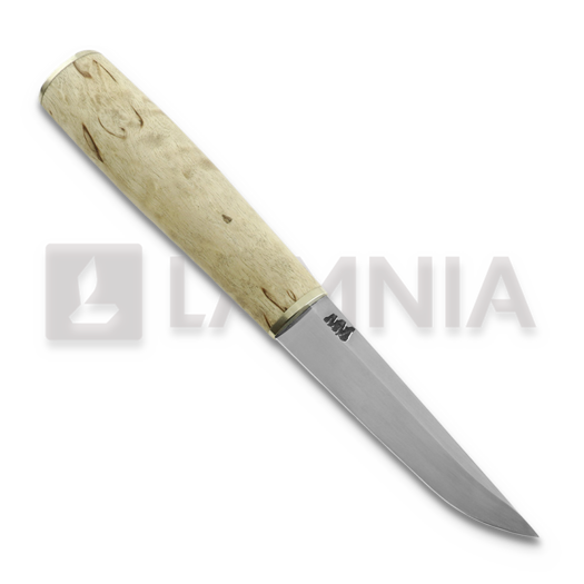 M.M Custom Knives Puukko, Curly birch / nickel silver