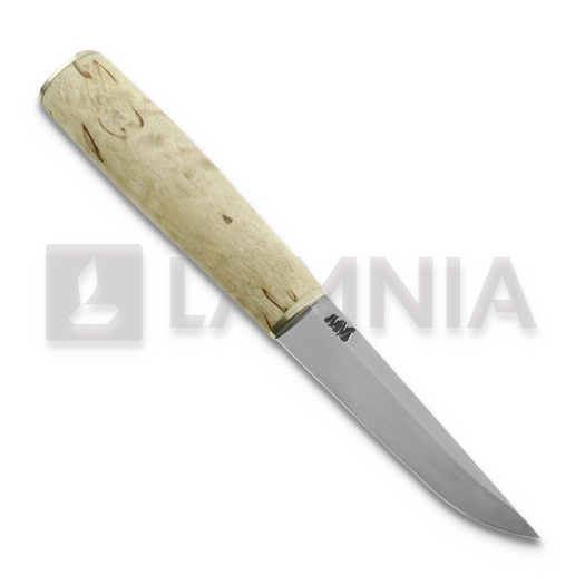 M.M Custom Knives Puukko, Curly birch / nickel silver, B-Stock