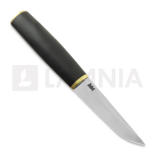 M.M Custom Knives Puukko, Stained walnut / brass, black
