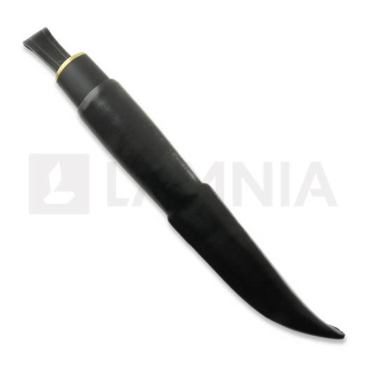 M.M Custom Knives Puukko, Stained walnut / brass, black