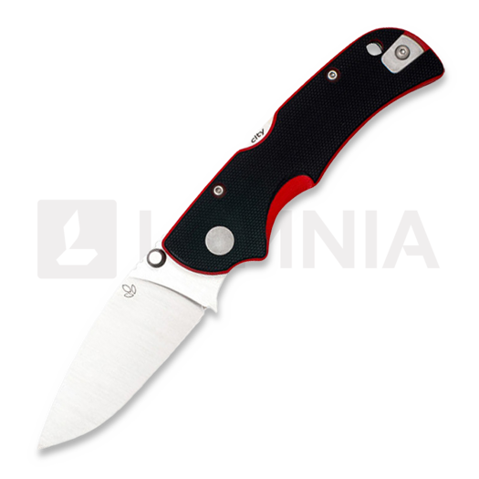 Manly City CPM-S-90V folding knife, red