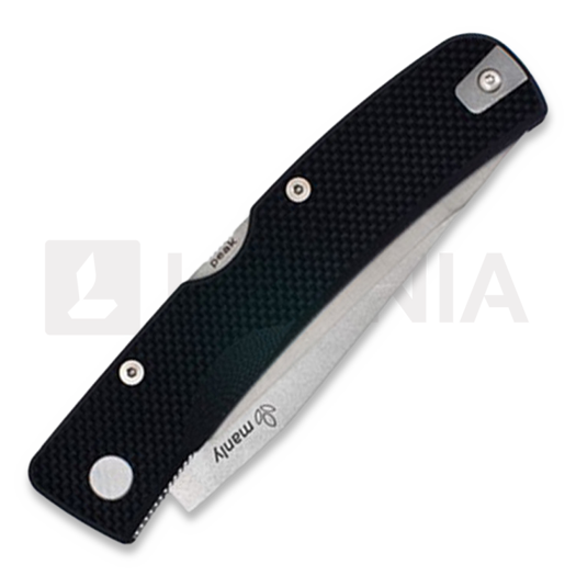Manly Peak CPM S90V Two Hand Opening Taschenmesser, schwarz