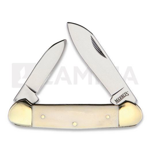 Nóż składany Marbles Canoe White Smooth Bone