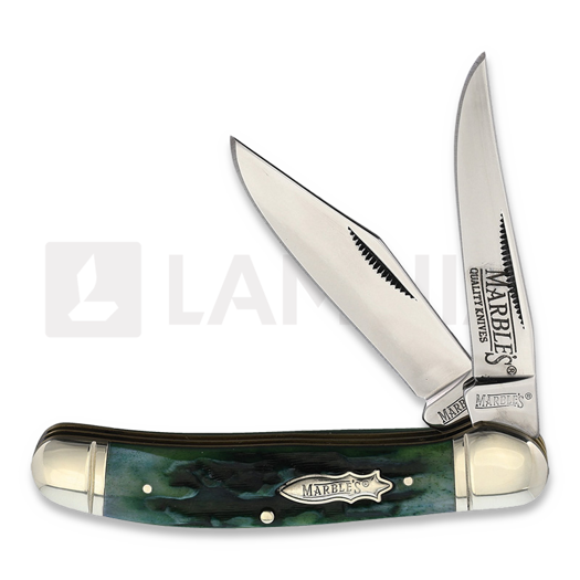 Coltello pieghevole Marbles Copperhead Green Stag Bone