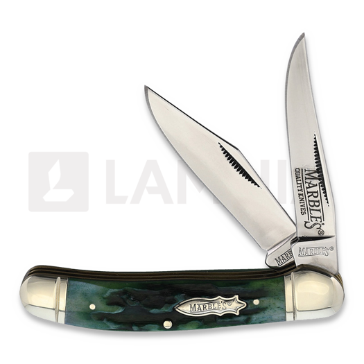 Marbles Copperhead Green Stag Bone 折り畳みナイフ