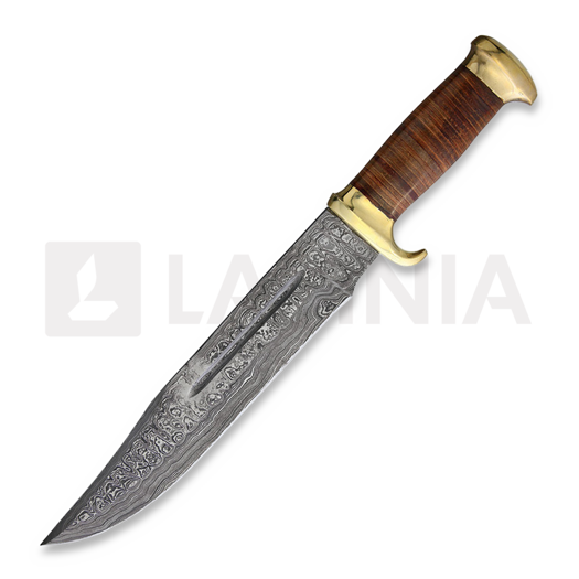 Marbles Damascus Bowie Stacked Leather