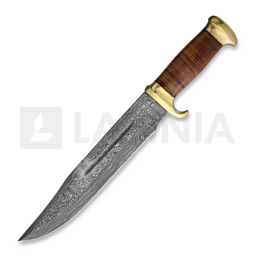 Marbles Damascus Bowie Stacked Leather