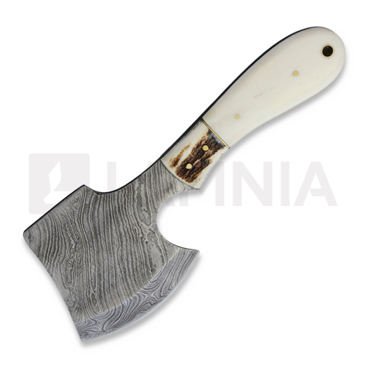 Marbles Damascus Hatchet Smooth Bone