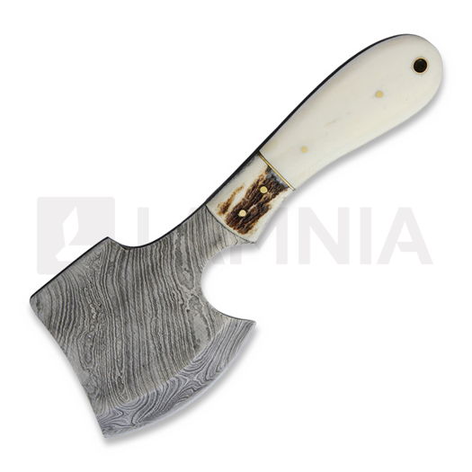 Marbles Damascus Hatchet Smooth Bone