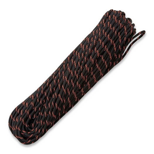 Marbles Paracord 550, Black/Orange Heijastava 30,5m