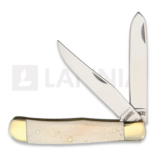 Nóż składany Marbles Trapper White Smooth Bone