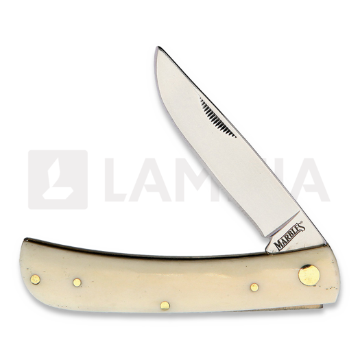 Marbles Work Knife White Smooth Bone kääntöveitsi