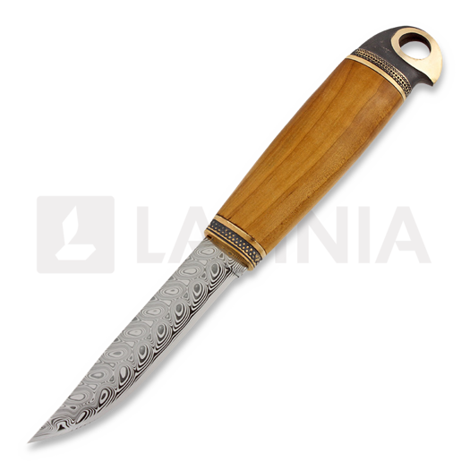 Marttiini Damascus Bird finnish Puukko knife, bronze 557012W